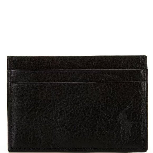 NWT Polo Ralph Lauren Men's Pebbled Leather Card Case Money Clip Gift Box Set - Picture 2 of 9